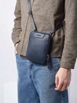 Cross Body Tas S Foulonn� Leder Etrier Blauw foulonne 42133-vue-porte